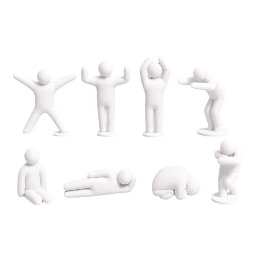 3D Printing Figure - 塗装可能なメカオーナメント、未塗装の人間フィギュア、3Dプリントフィギュア、白い無地の多ポーズフィギュア、デスクトップデコレーション