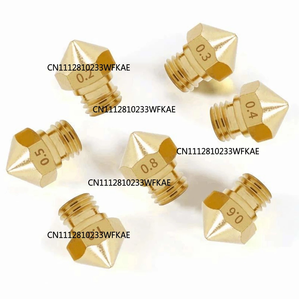 3D Printer Extruder - 5個入り MK10 M6エクストルーダーノズル 1.75mm真鍮製 3Dプリンターノズル エクストルーダープリントヘッド