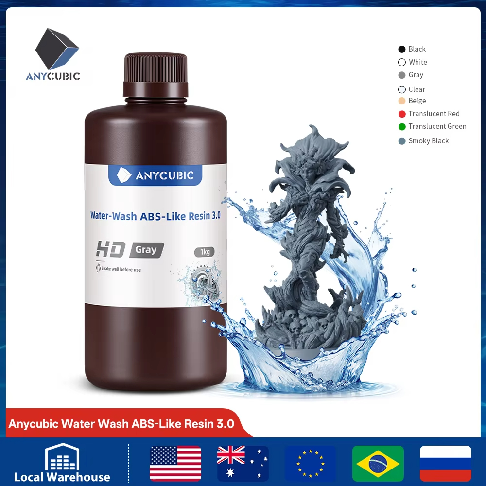 Glue For 3D Printing - ANYCUBIC 水洗い可能 ABS樹脂のような3.0 LCD 3Dプリンター用 405nmレジン