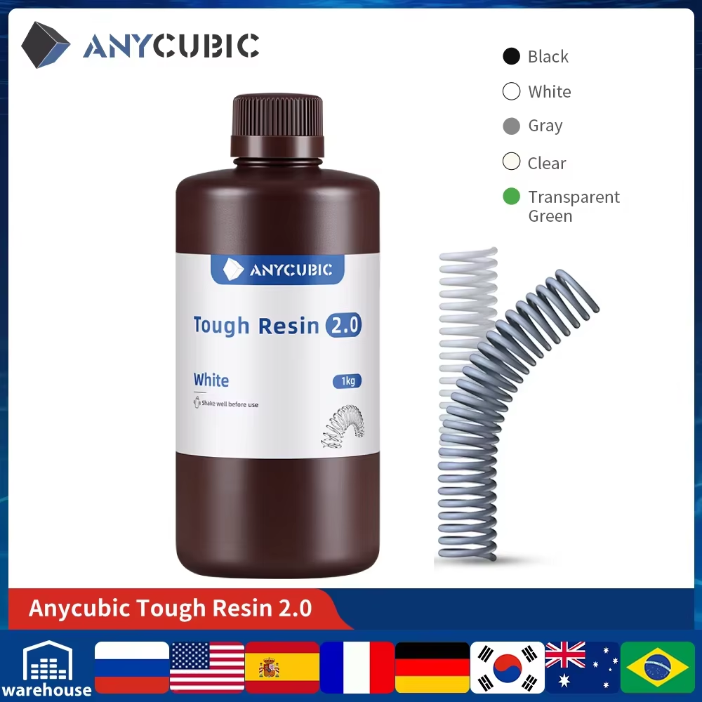 Glue For 3D Printing - ANYCUBIC 柔軟なタフ樹脂 2.0 405nm UV 樹脂高靭性高剛性
