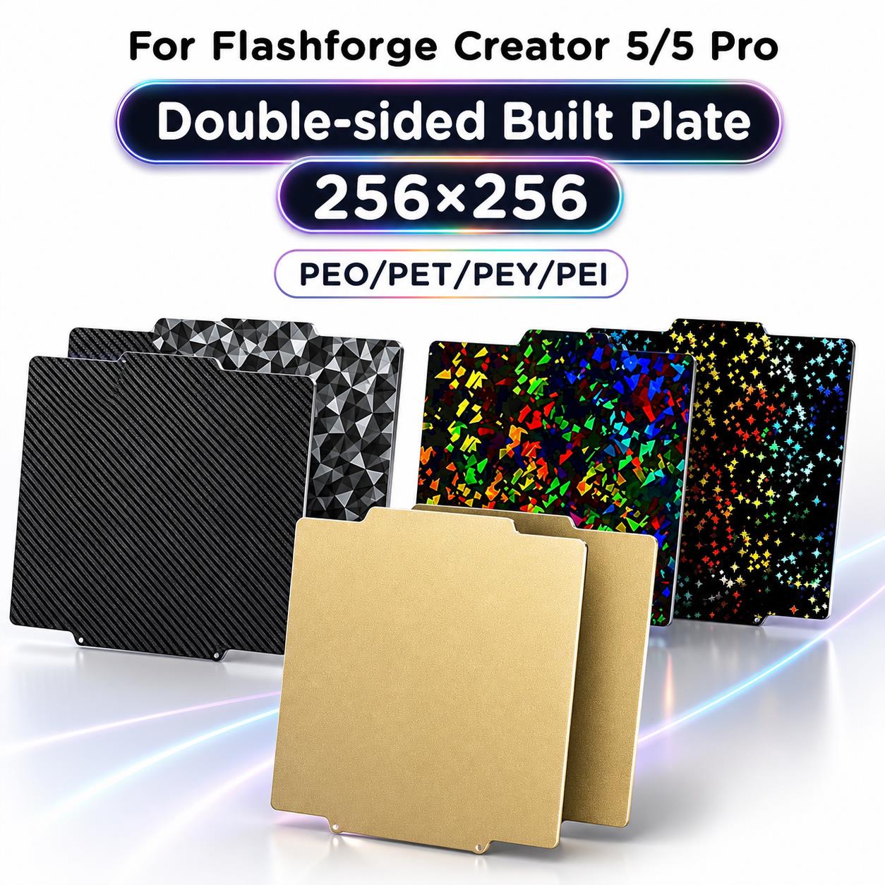 Pei Sheet - Flashforge Creator 5 PRO用両面PEI PET PEOプレート、Creator