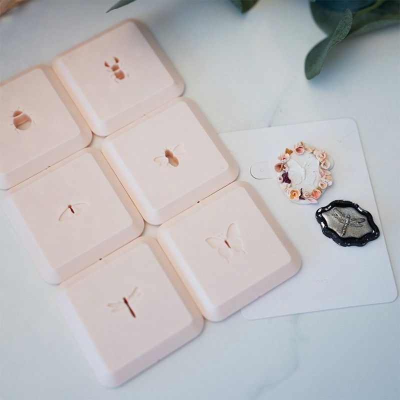 3D Printing Earrings - 3D 昆虫パターンモールド夏スタイルミニエンボススタンプソフト陶器ポリマー粘土イヤリングブレスレットジュエリー DIY 作成用