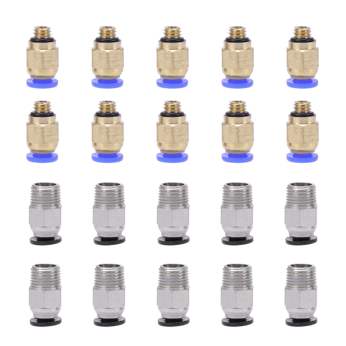 3D Printer Extruder - 20個入りストレート空気圧プッシュコネクター Pc4 M10 クイックフィッティング対応 3Dプリンター ボーデンエクストルーダー
