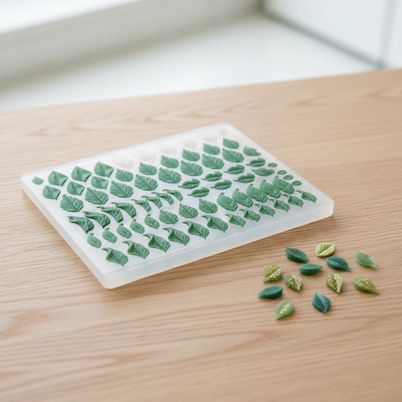 3D Printing Earrings - ミニチュア葉型シリコンモールド 3D エンボス加工ツール 小さな葉型ジュエリーモールド ポリマークレイや DIY