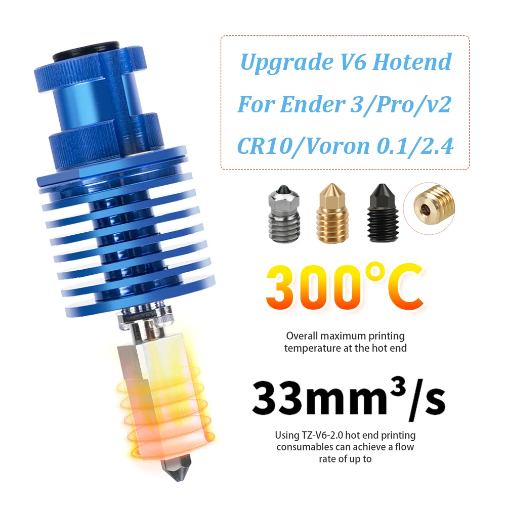 3D Printing Ender - 高速プリントヘッドアップグレードV6ホットエンドキット Ender 3/Ender 3 PRO/VORON 2.4