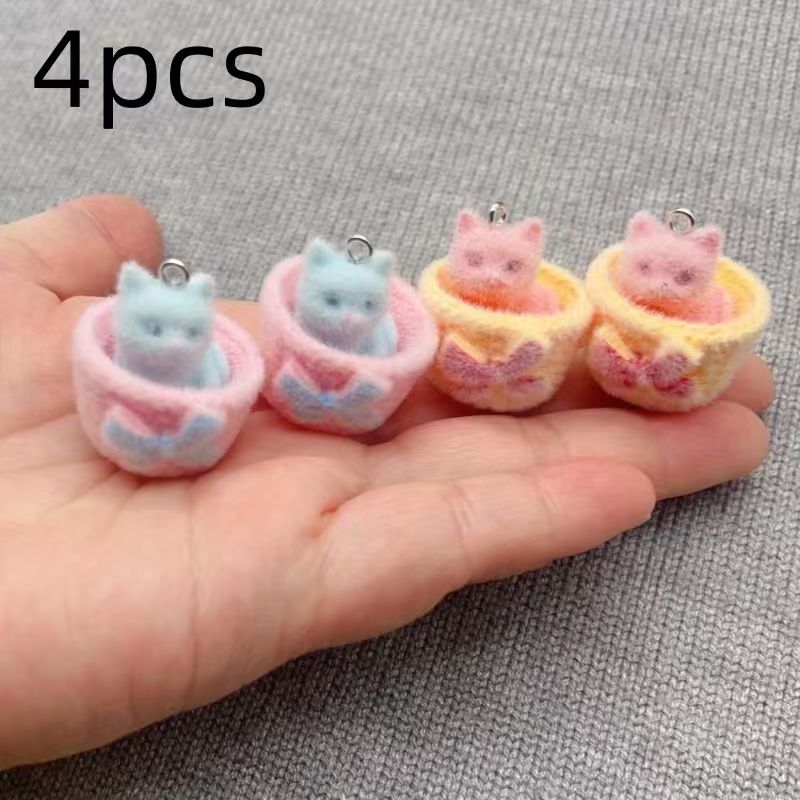 4個入り3Dぬいぐるみ樹脂製猫ペンダント、DIYジュエリー製 - 3D Printing Earrings のレビューと価格