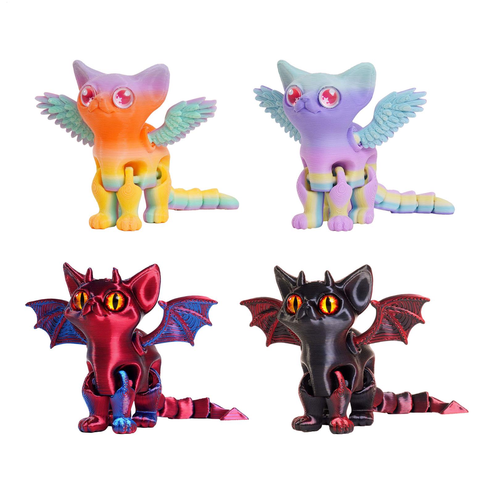 3Dプリント動物 3Dプリント猫フィギュア デスク用可動式多 - 3D Printing Figure のレビューと価格