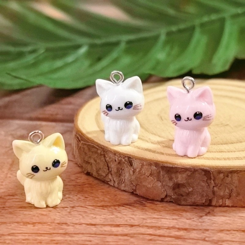 10 個 3D かわいいハッピーキャット樹脂チャーム子猫動物 - 3D Printing Earrings のレビューと価格