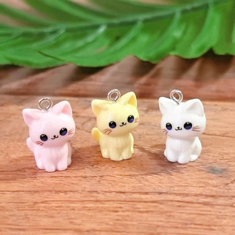 10 個 3D かわいいハッピーキャット樹脂チャーム子猫動物 - 3D Printing Earrings のレビューと価格