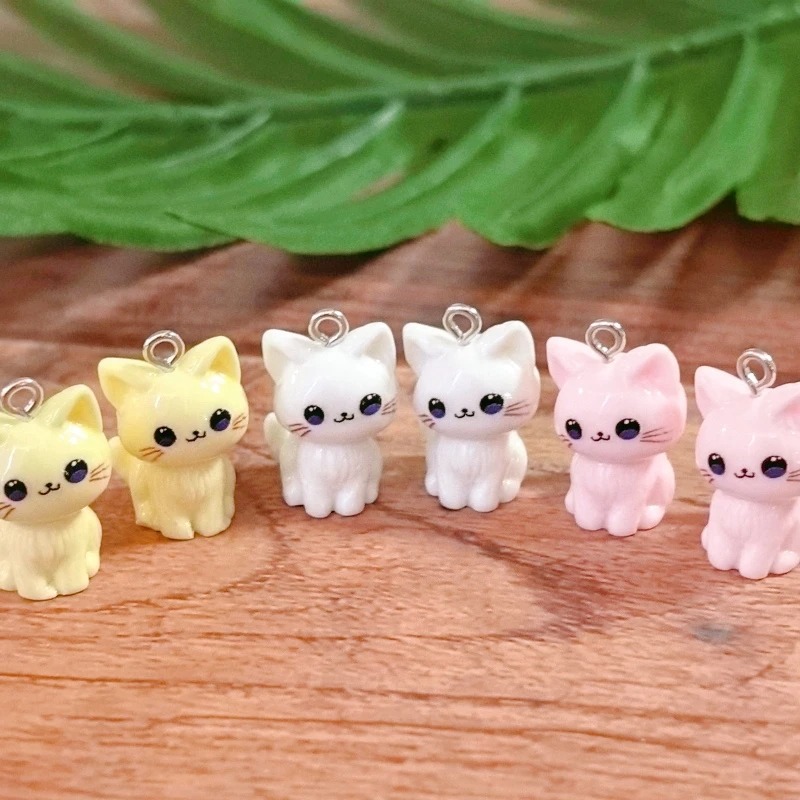 10 個 3D かわいいハッピーキャット樹脂チャーム子猫動物 - 3D Printing Earrings のレビューと価格