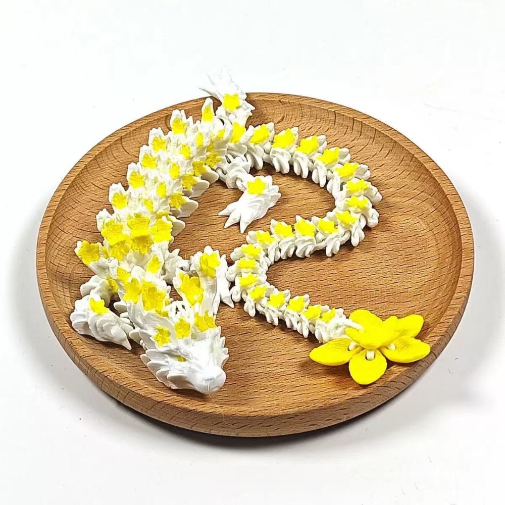 シミュレートされた目を持つ3Dプリントドラゴン、桜の花の咲く - 3D Printing Figure のレビューと価格