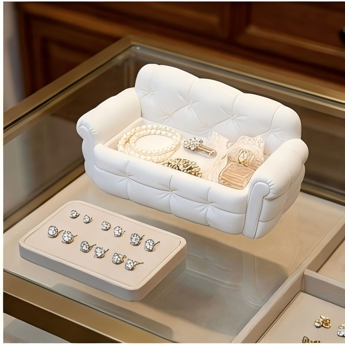 ミニソファジュエリー収納トレイ 3Dプリントのかわいいソファ - 3D Printing Earrings のレビューと価格