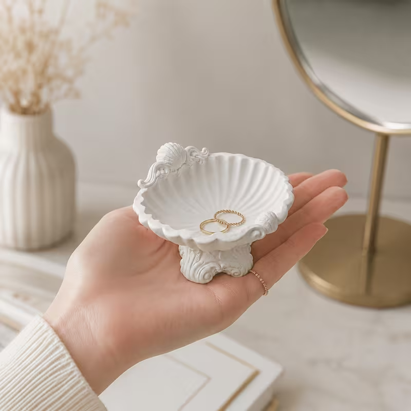 ヴィンテージバロックシェル型3Dプリントジュエリートレイオー - 3D Printing Earrings のレビューと価格
