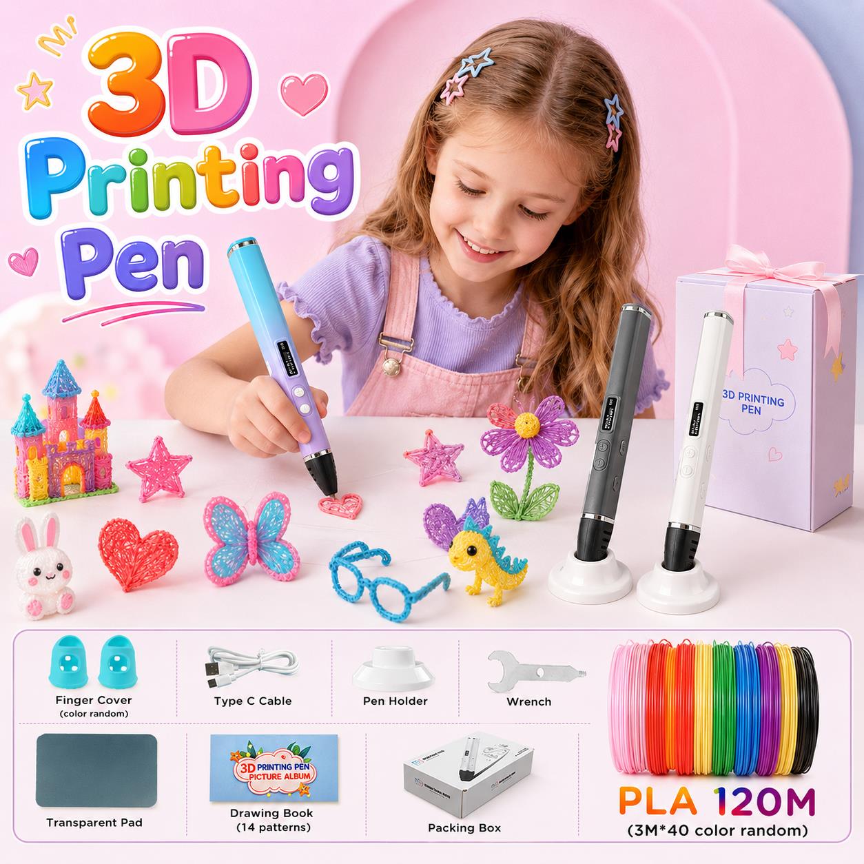 3Dプリントペン 子供用 Type-C充電 OLEDディスプ - 3D Printing Nylon Filament のレビューと価格