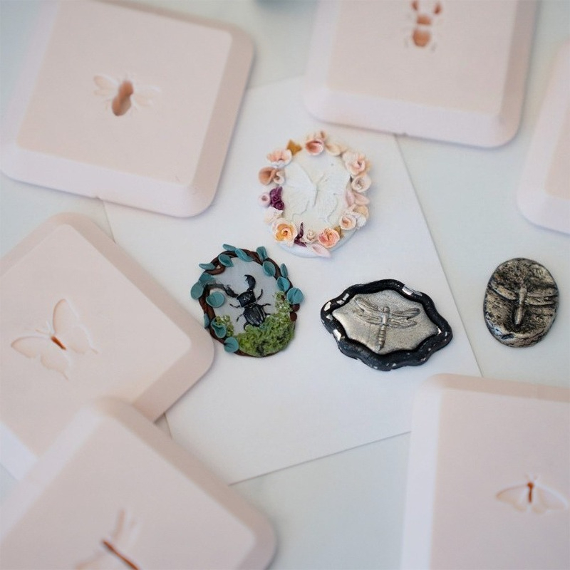 3D 昆虫パターンモールド夏スタイルミニエンボススタンプソフ - 3D Printing Earrings のレビューと価格