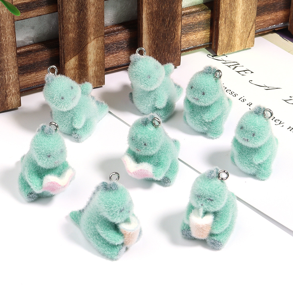 4個入り 3Dミニ恐竜ペンダント ふわふわフロッキング加工  - 3D Printing Earrings のレビューと価格