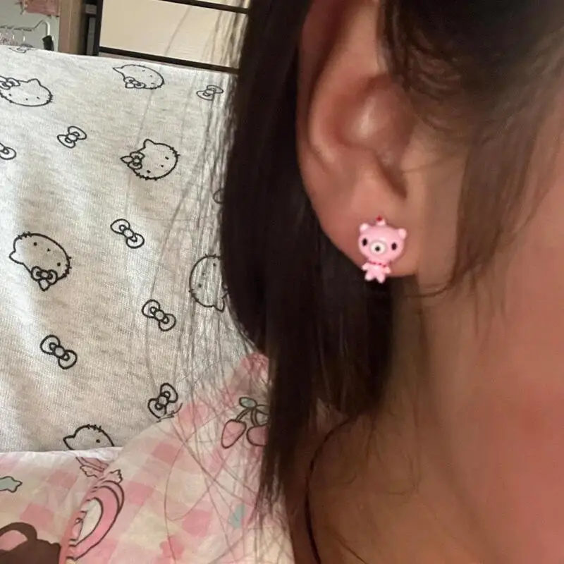 グルーミーベア キュートな非対称カートゥーンベア＆ラビットス - 3D Printing Earrings のレビューと価格