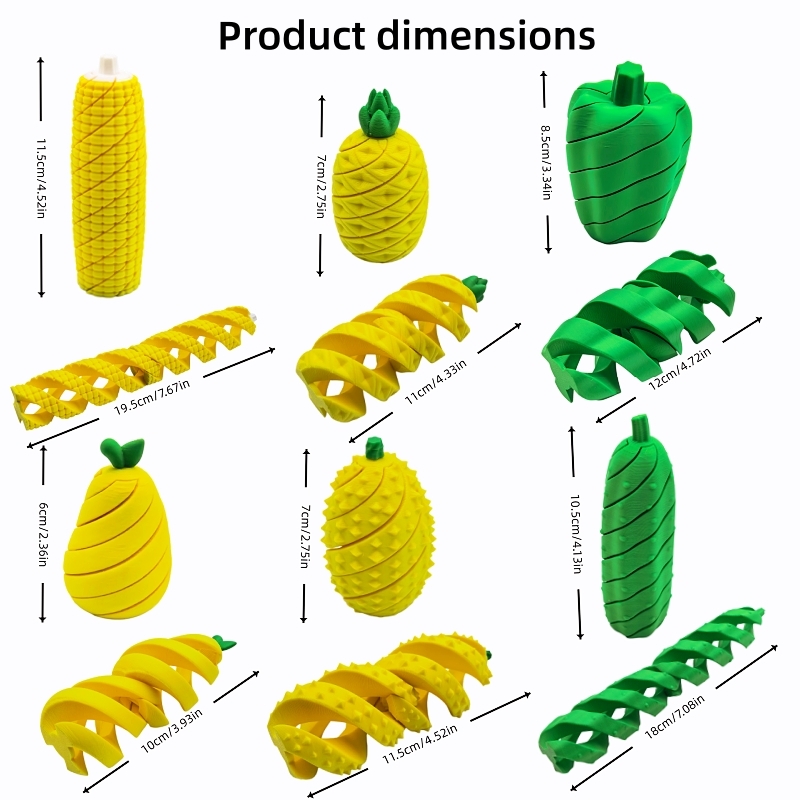 3Dプリントされた果物と野菜のストレス解消おもちゃシリーズ、 - 3D Printing Food のレビューと価格
