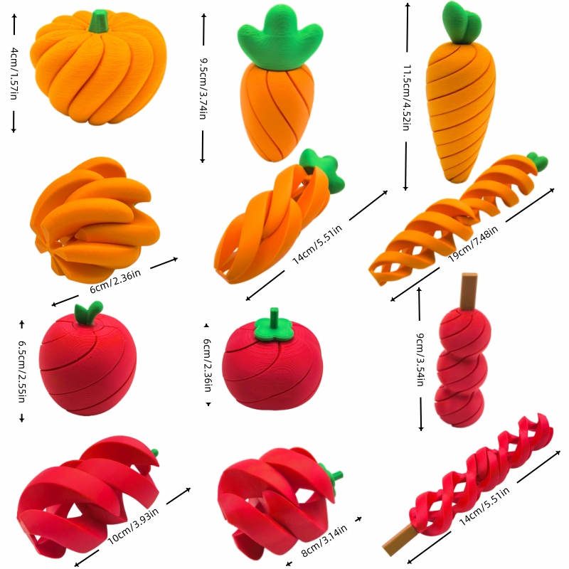 3Dプリントされた果物と野菜のストレス解消おもちゃシリーズ、 - 3D Printing Food のレビューと価格